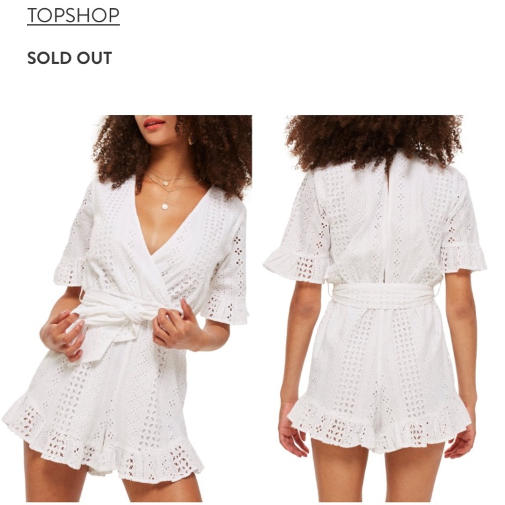Topshop White Eyelet Romper
